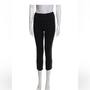 Isabel Marant Black Linen Pants Crop Ankle Skinny Trousers Mid Rise Size 2